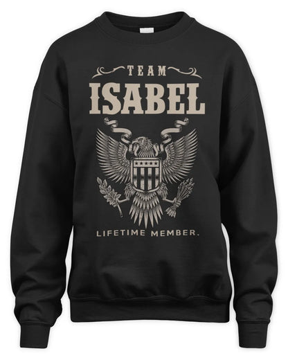 ISABEL TP06-K82 – Personalized Classic Style Apparel “Team NAME Lifetime Member” - Unisex Sweatshirt - Black