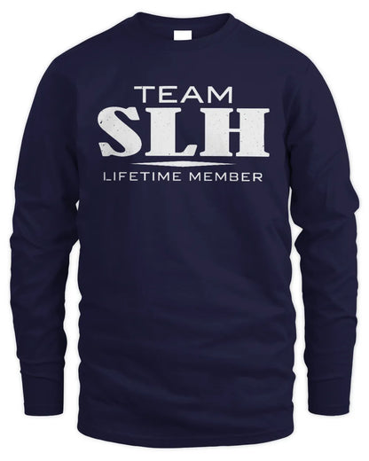 SLH BL62-K4-128 - Personalized “Team NAME Lifetime Member” - Men's Long Sleeved T-Shirt - Navy