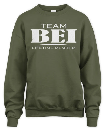 BEI BL62-K4-128 - Personalized “Team NAME Lifetime Member” - Unisex Sweatshirt - Military Green