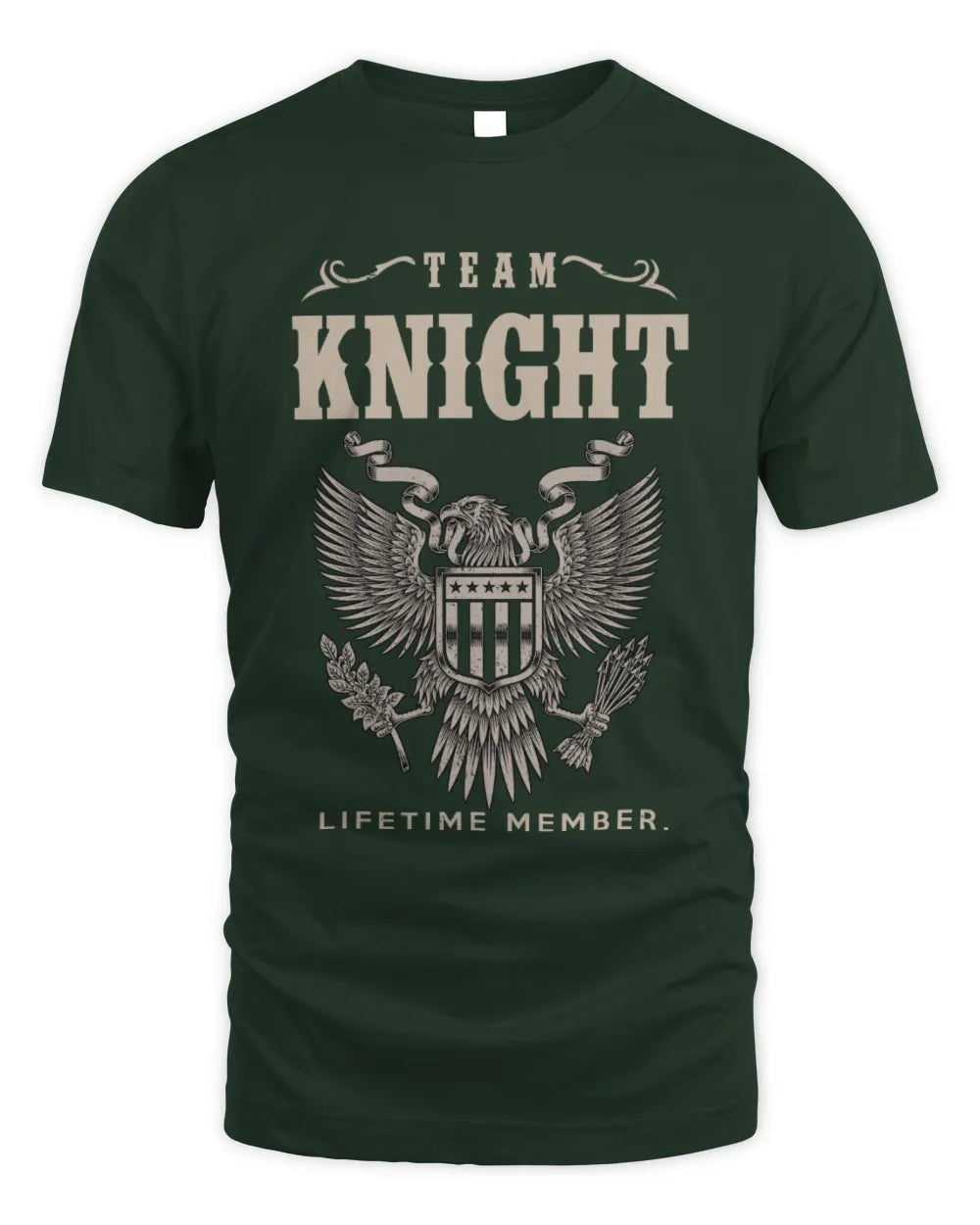 KNIGHT TP06-K82 – Personalized Classic Style Apparel “Team NAME Lifetime Member” - Unisex Standard T-Shirt - Forest Green