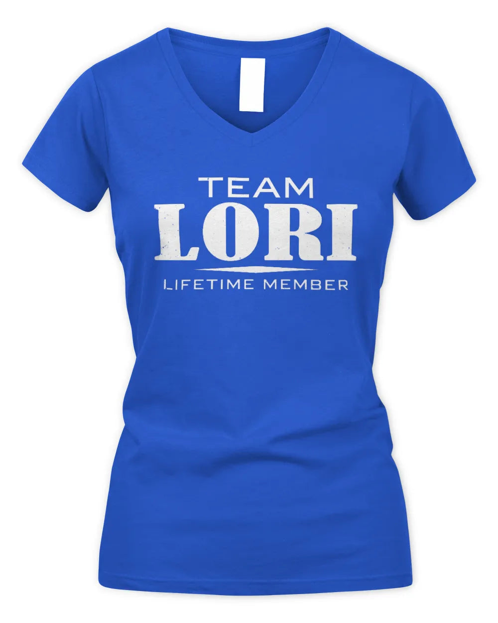 LORI BL62-K4-128 - Personalized “Team NAME Lifetime Member” - Women's V-Neck T-Shirt - Royal