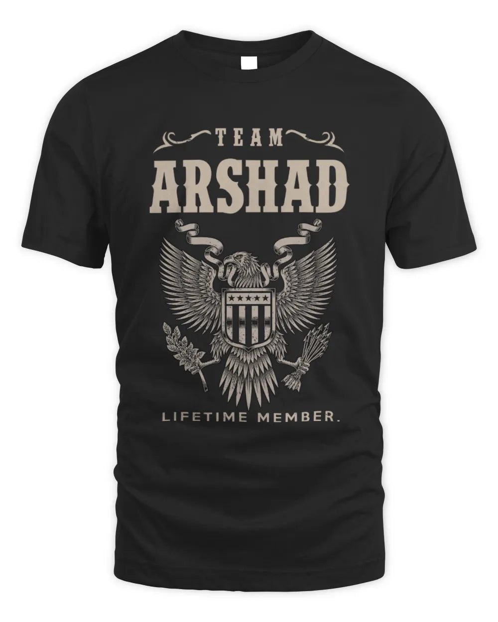 ARSHAD TP06-K82 – Personalized Classic Style Apparel “Team NAME Lifetime Member” - Unisex Standard T-Shirt - Black