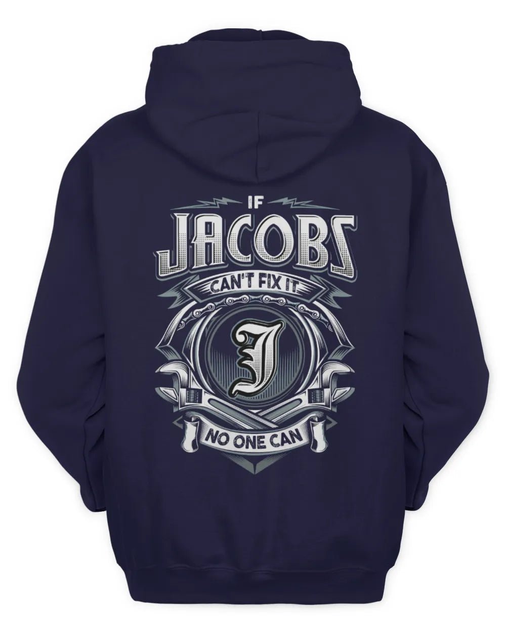 JACOBS AP81-K4-626 - Personalized Ahmed Quote Apparel “If Ahmed Can't Fix It, No One Can” - Unisex Hoodie - Navy