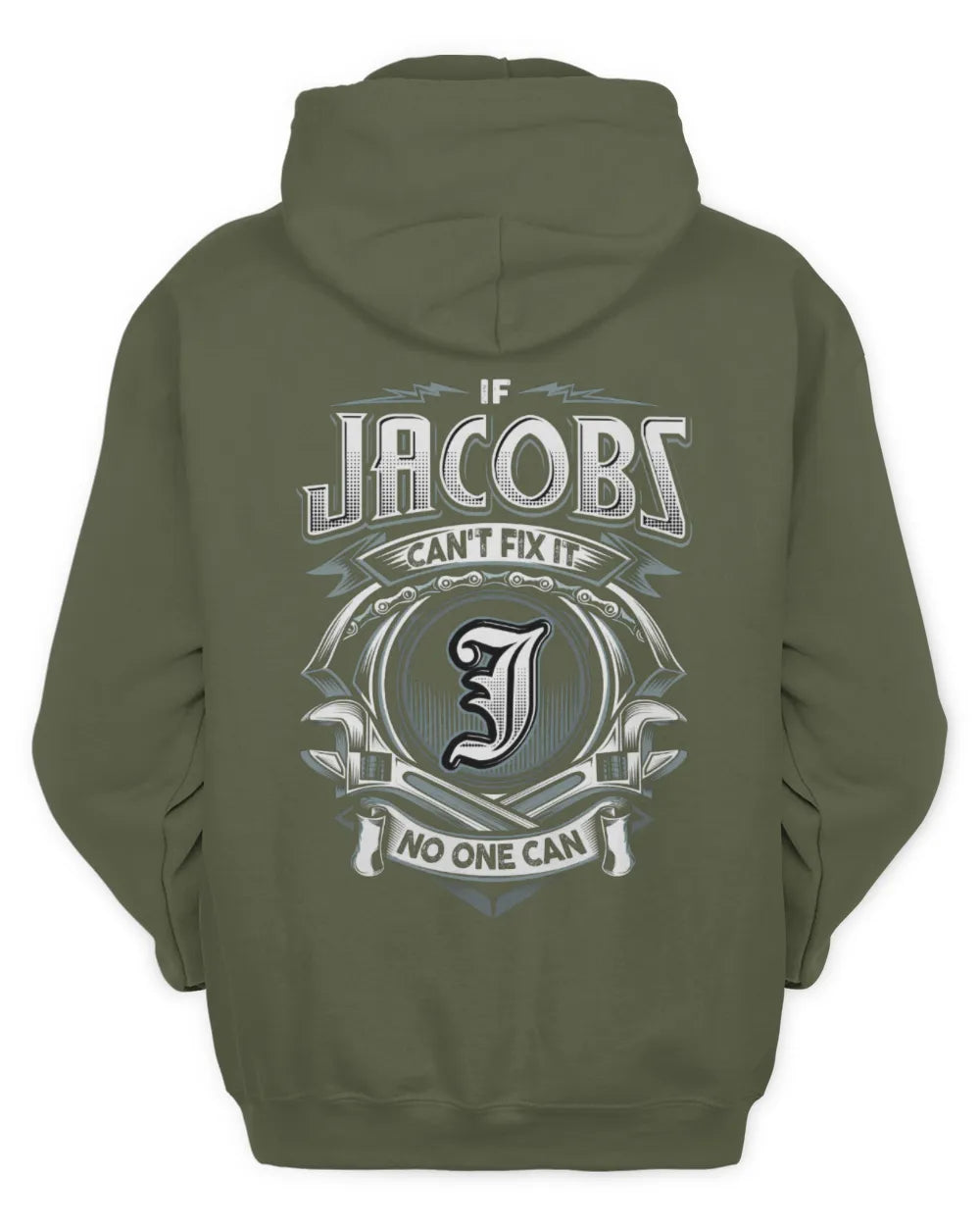 JACOBS AP81-K4-626 - Personalized Ahmed Quote Apparel “If Ahmed Can't Fix It, No One Can” - Unisex Hoodie - Military Green
