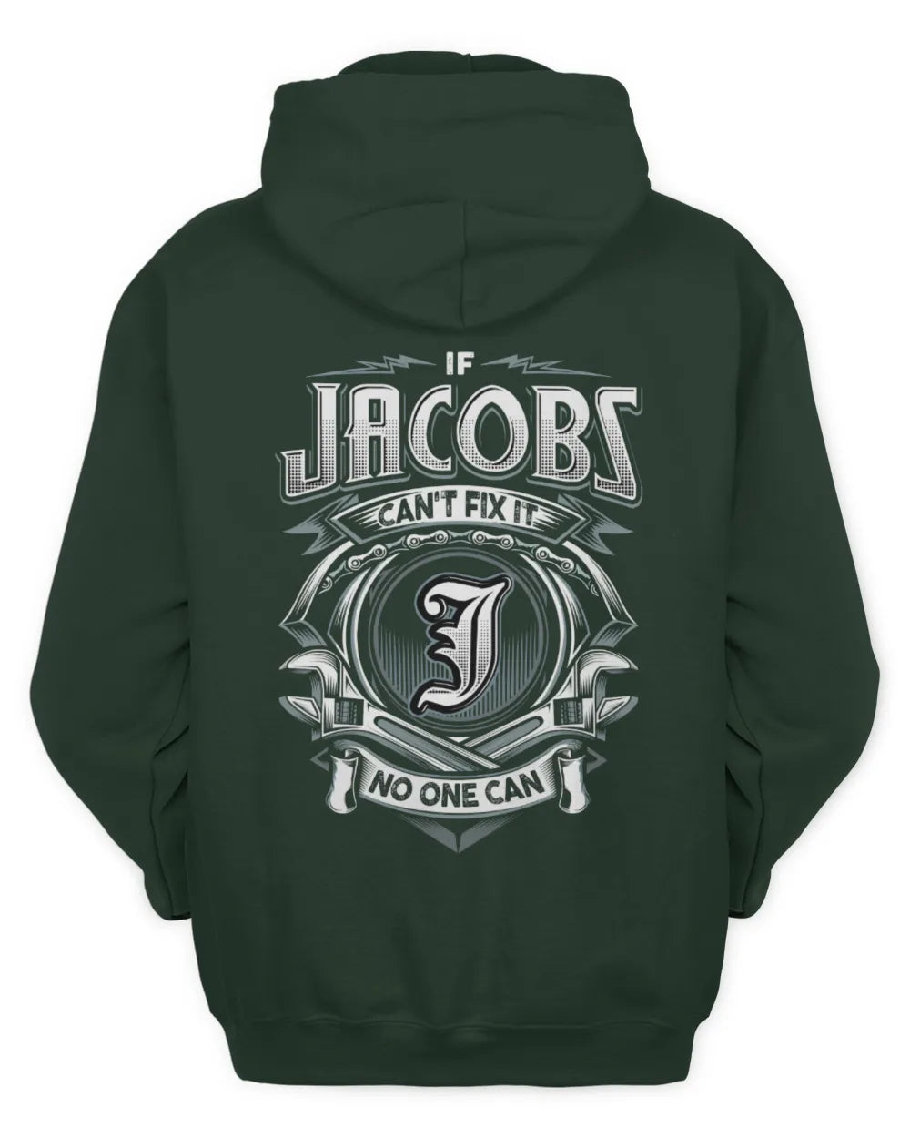 JACOBS AP81-K4-626 - Personalized Ahmed Quote Apparel “If Ahmed Can't Fix It, No One Can” - Unisex Hoodie - Forest Green