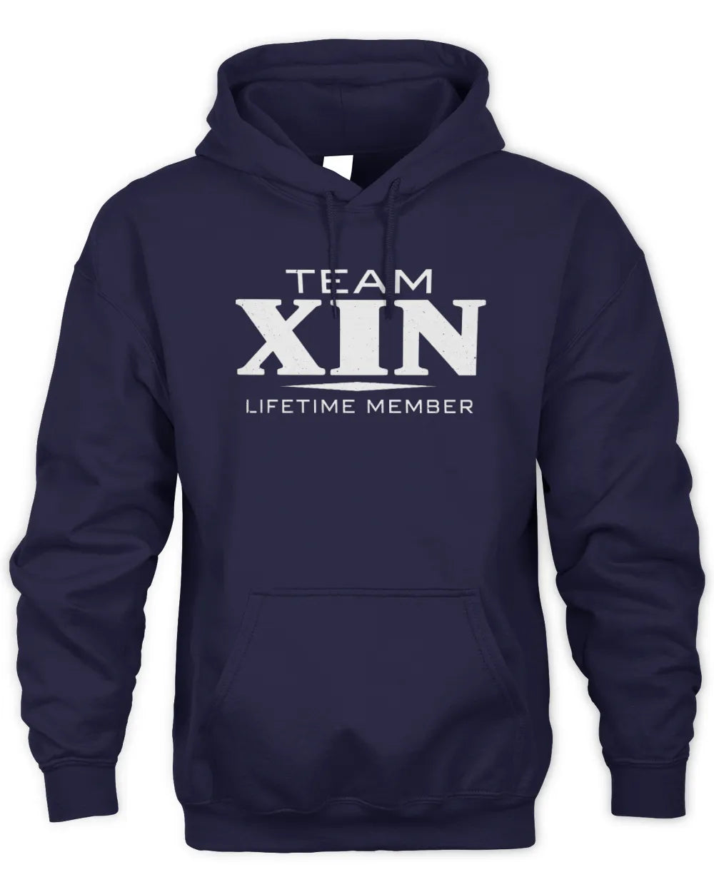XIN BL62-K4-128 - Personalized “Team NAME Lifetime Member” - Unisex Hoodie - Navy