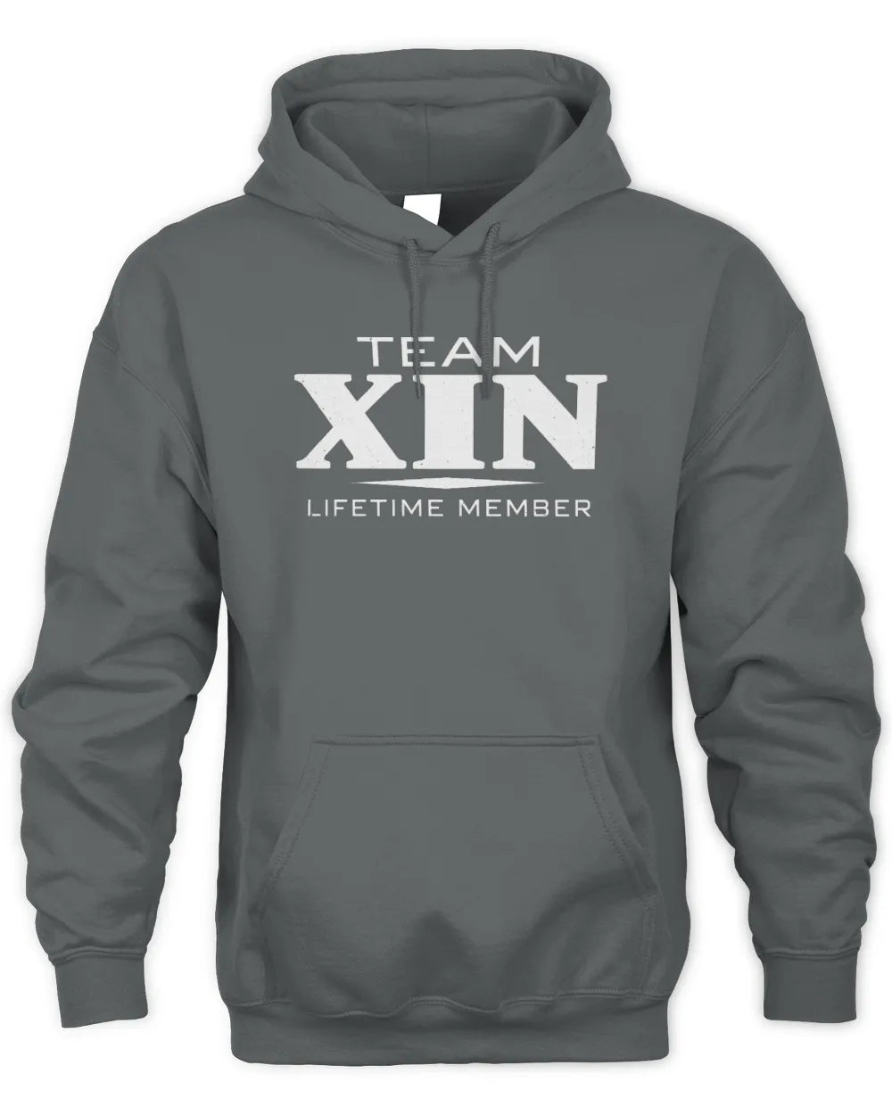 XIN BL62-K4-128 - Personalized “Team NAME Lifetime Member” - Unisex Hoodie - Charcoal