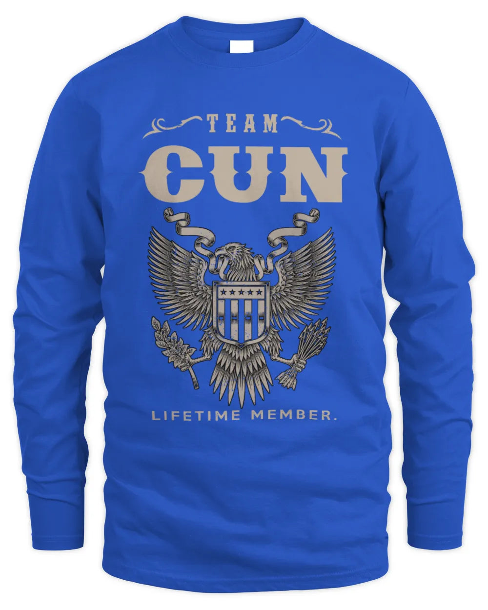 CUN TP06-K82 – Personalized Classic Style Apparel “Team NAME Lifetime Member” - Men's Long Sleeved T-Shirt - Royal