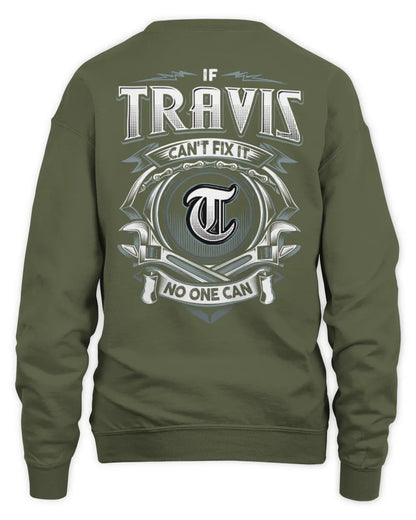 TRAVIS AP81-K4-626 - Personalized Ahmed Quote Apparel “If Ahmed Can't Fix It, No One Can” - Unisex Sweatshirt - Military Green