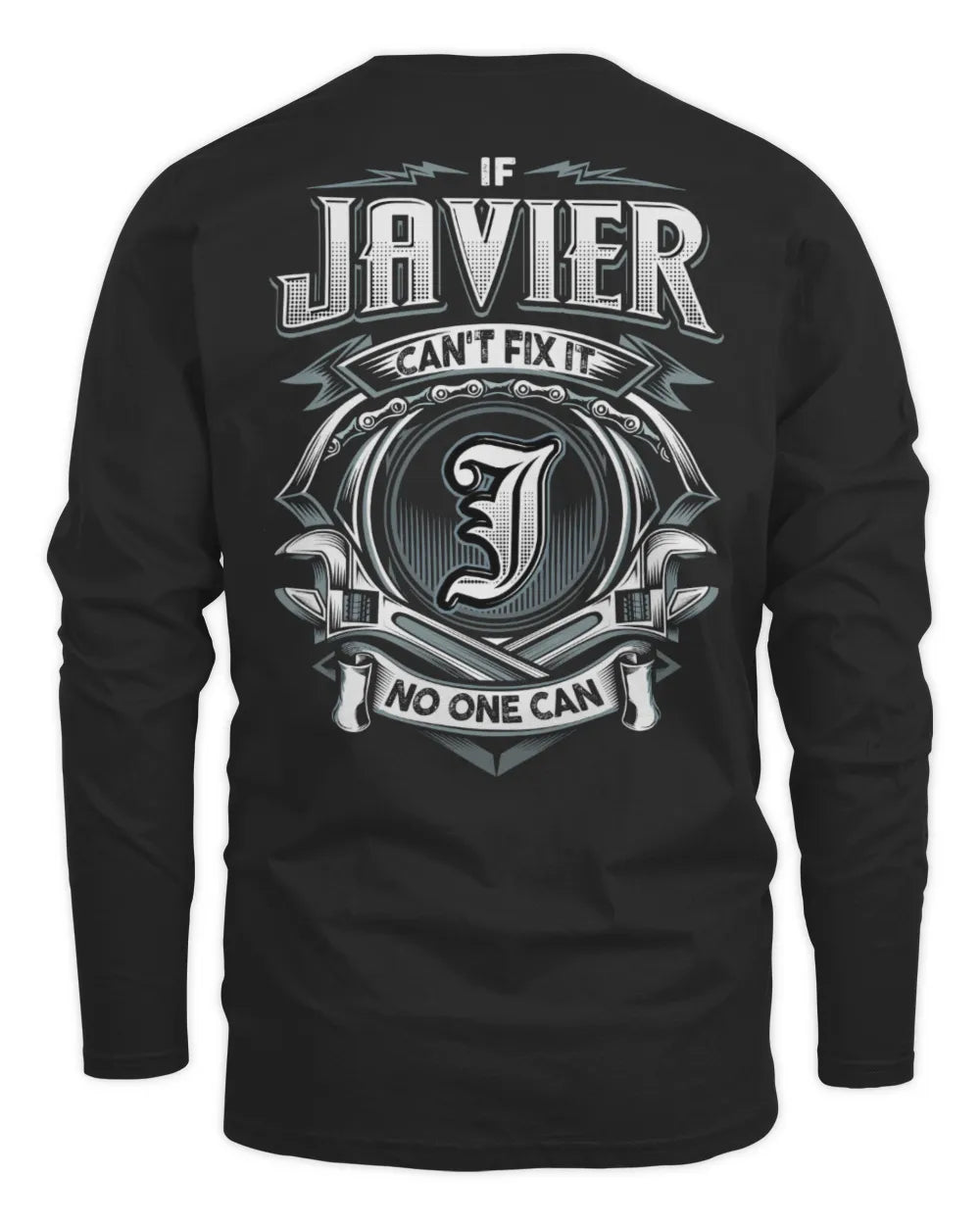 JAVIER AP81-K4-626 - Personalized Ahmed Quote Apparel “If Ahmed Can't Fix It, No One Can” - Men's Long Sleeved T-Shirt - Black