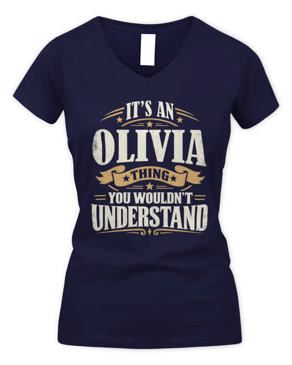 OLIVIA P08 TH51 - Personalized “It’s a/an [NAME] Thing – You Wouldn’t Understand” Shirt - Women's V-Neck T-Shirt - Navy