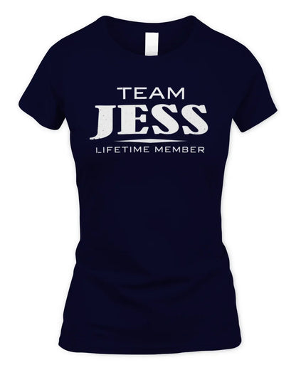 JESS BL62-K4-128 - Personalized “Team NAME Lifetime Member” - Women's Standard T-Shirt - Navy