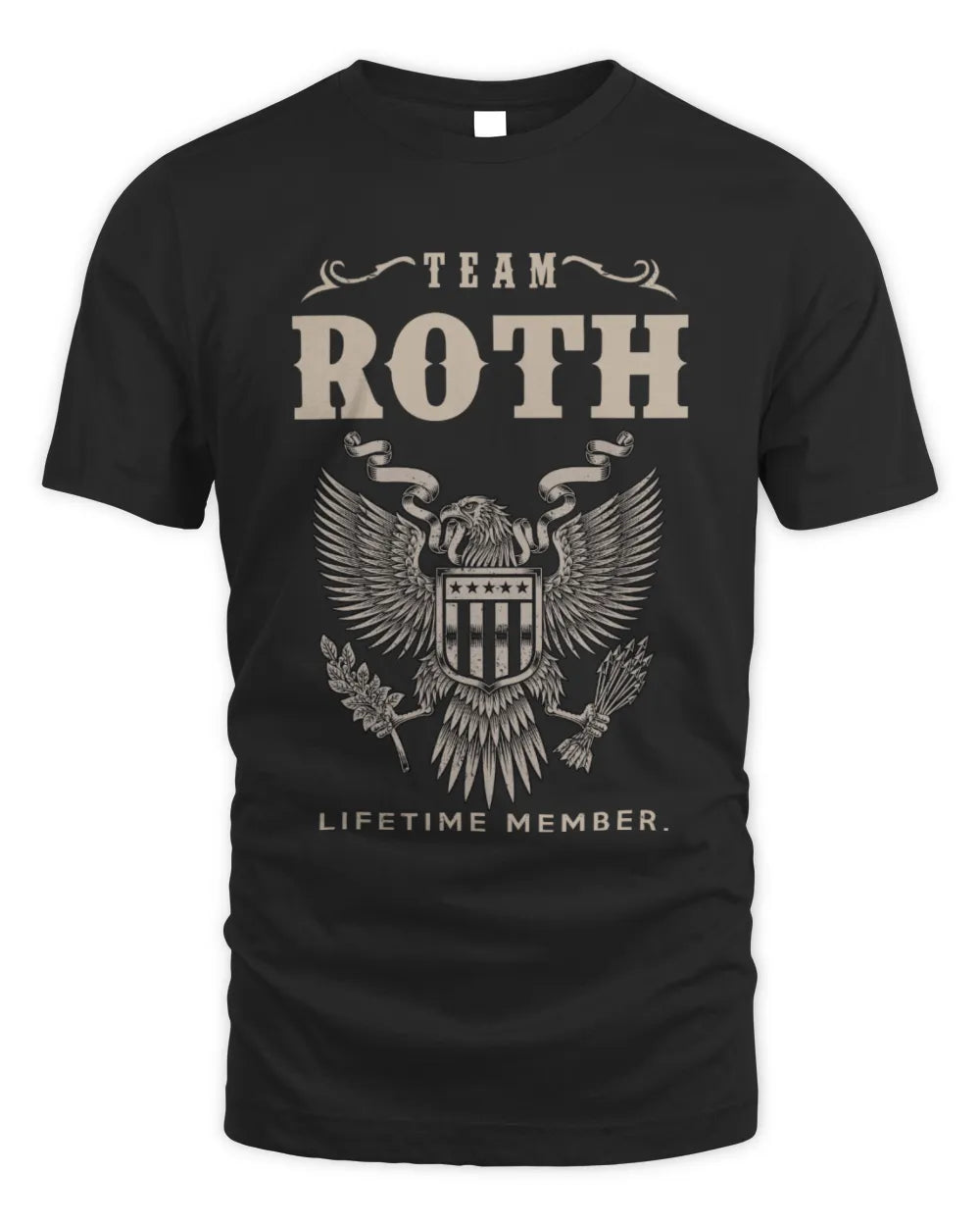 ROTH TP06-K82 – Personalized Classic Style Apparel “Team NAME Lifetime Member” - Unisex Standard T-Shirt - Black