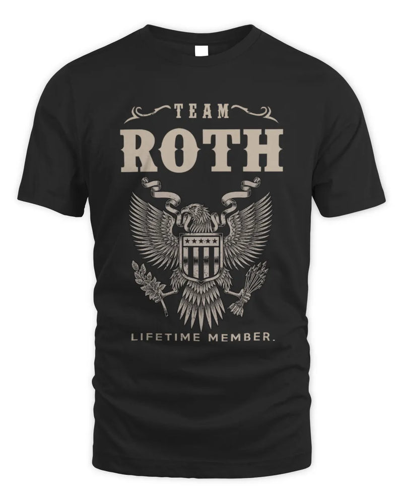 ROTH TP06-K82 – Personalized Classic Style Apparel “Team NAME Lifetime Member” - Unisex Standard T-Shirt - Black