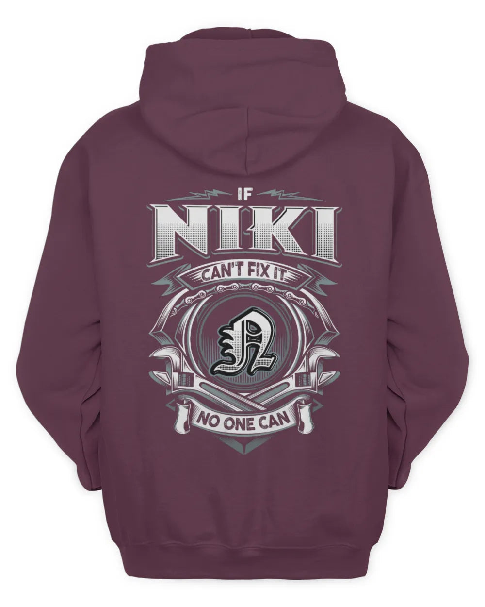NIKI AP81-K4-626 - Personalized Ahmed Quote Apparel “If Ahmed Can't Fix It, No One Can” - Unisex Hoodie - Maroon