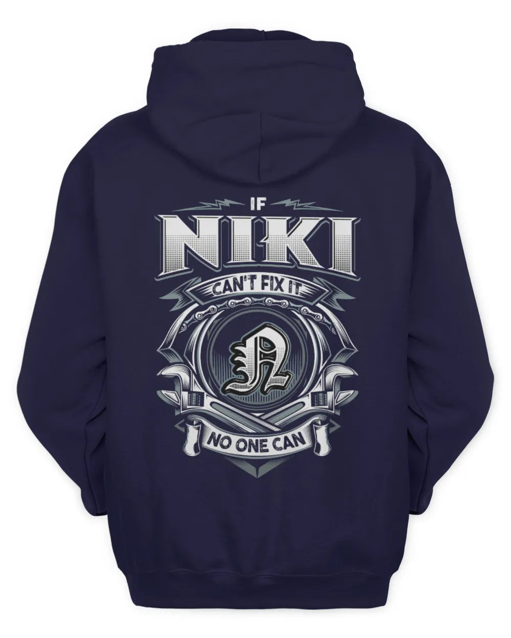 NIKI AP81-K4-626 - Personalized Ahmed Quote Apparel “If Ahmed Can't Fix It, No One Can” - Unisex Hoodie - Navy