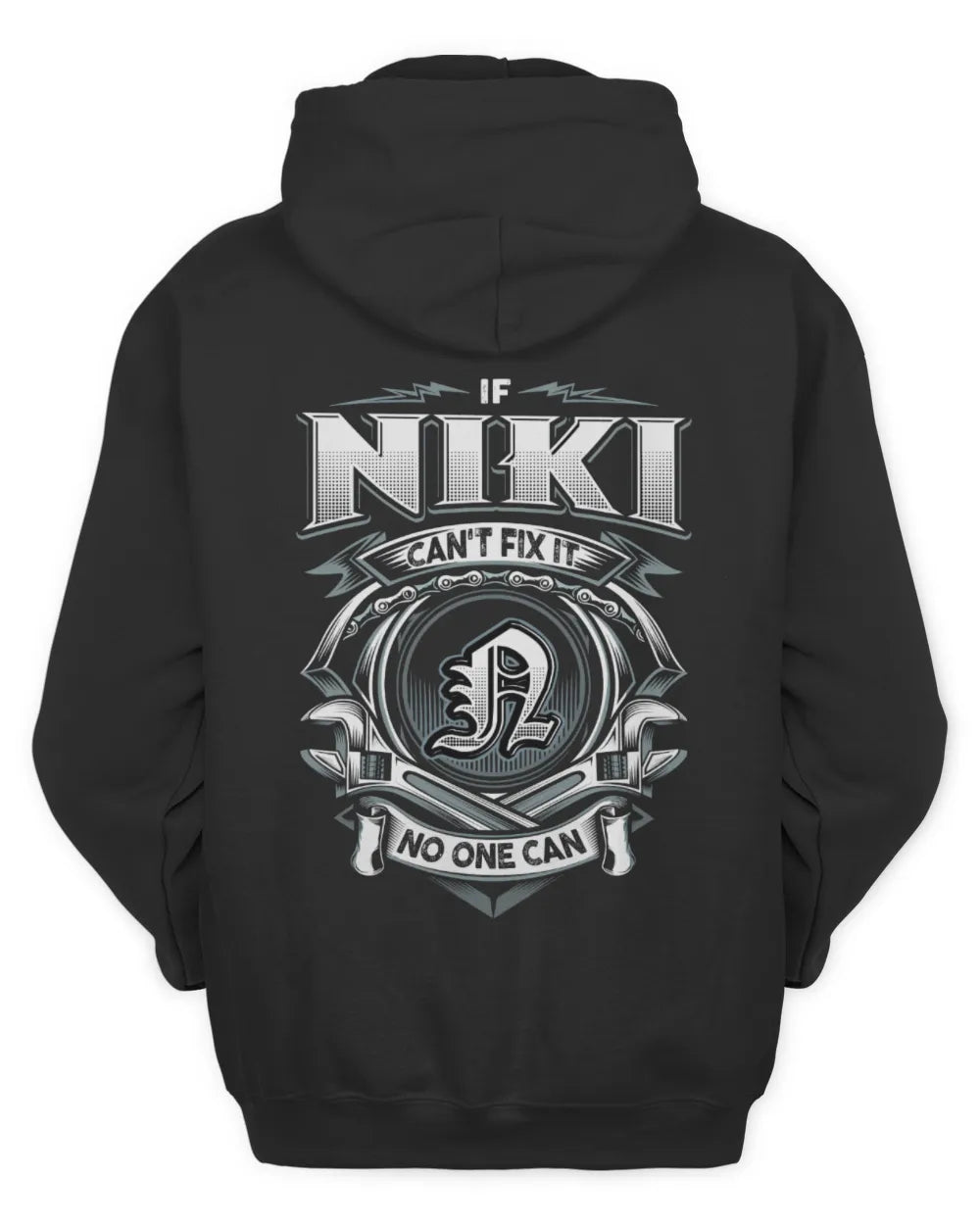 NIKI AP81-K4-626 - Personalized Ahmed Quote Apparel “If Ahmed Can't Fix It, No One Can” - Unisex Hoodie - Black