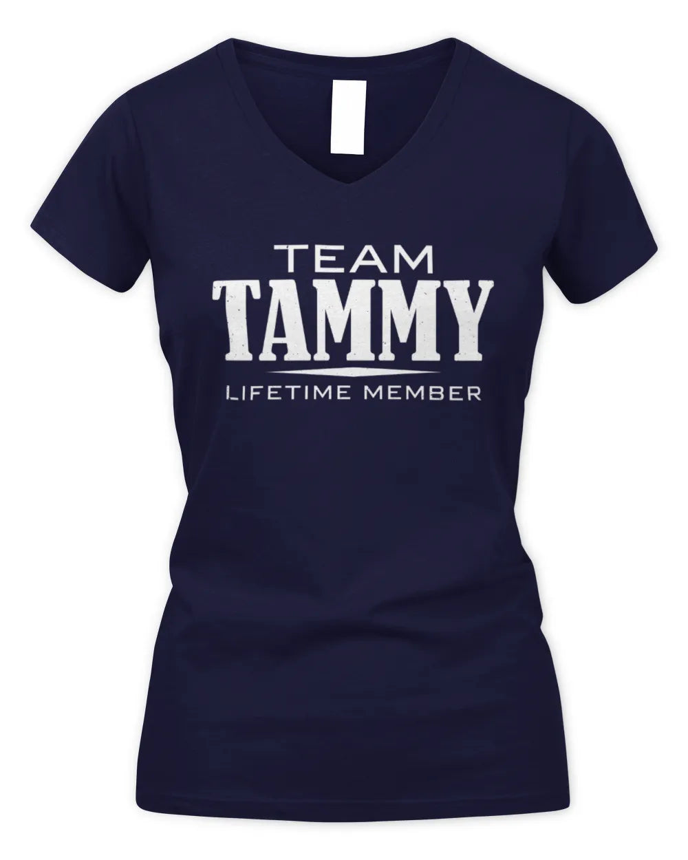 TAMMY BL62-K4-128 - Personalized “Team NAME Lifetime Member” - Women's V-Neck T-Shirt - Navy