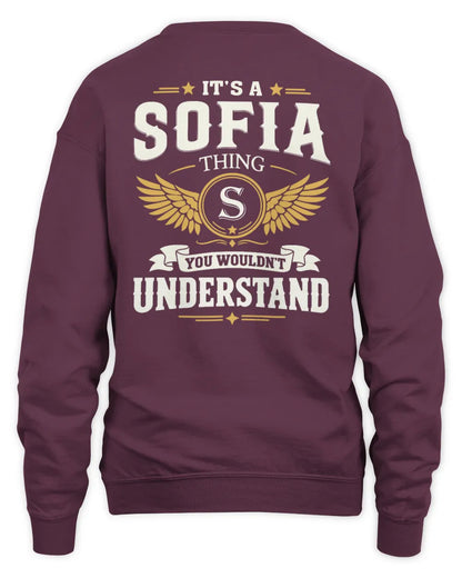 SOFIA KT06-M008 It’s a [NAME] Thing – You Wouldn’t Understand | Personalized Vintage T-Shirt - Unisex Sweatshirt - Maroon