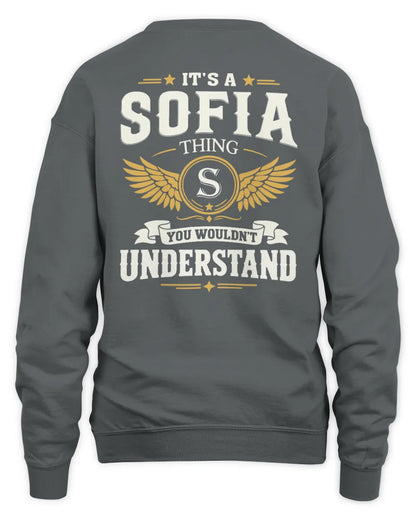 SOFIA KT06-M008 It’s a [NAME] Thing – You Wouldn’t Understand | Personalized Vintage T-Shirt - Unisex Sweatshirt - Charcoal