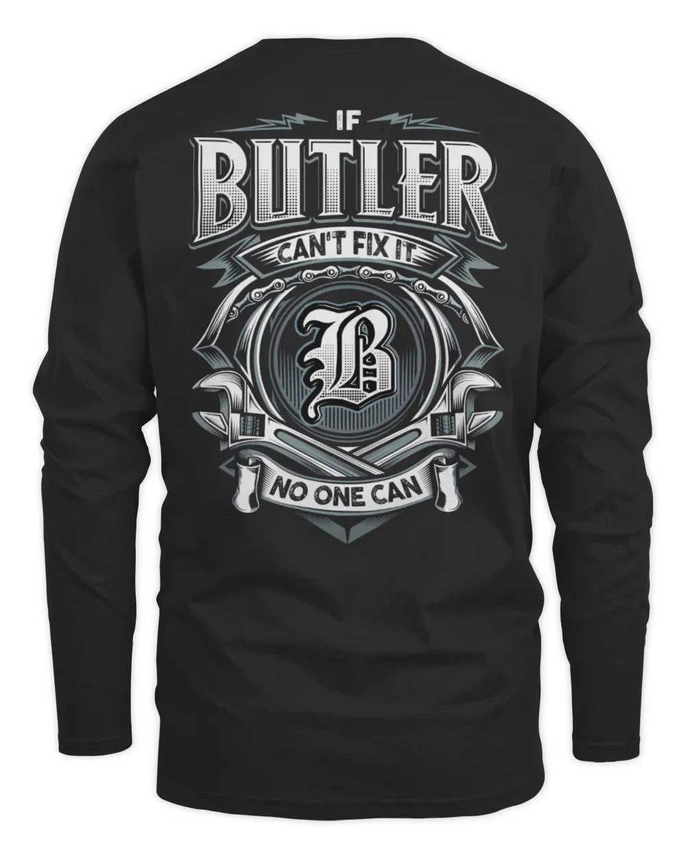 BUTLER AP81-K4-626 - Personalized Ahmed Quote Apparel “If Ahmed Can't Fix It, No One Can” - Men's Long Sleeved T-Shirt - Black