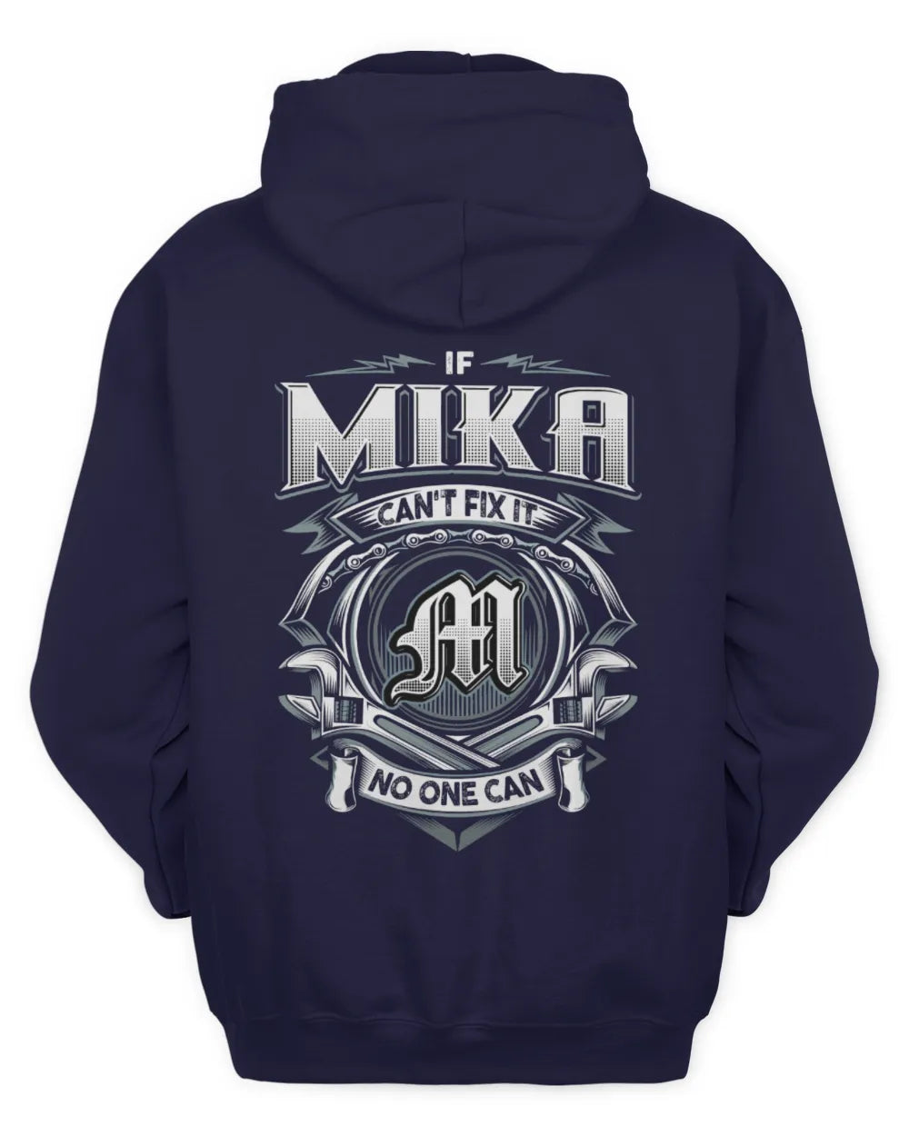 MIKA AP81-K4-626 - Personalized Ahmed Quote Apparel “If Ahmed Can't Fix It, No One Can” - Unisex Hoodie - Navy
