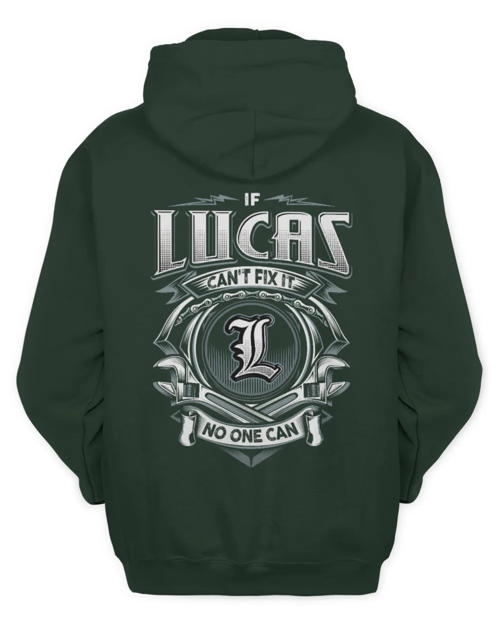 LUCAS AP81-K4-626 - Personalized Ahmed Quote Apparel “If Ahmed Can't Fix It, No One Can” - Unisex Hoodie - Forest Green