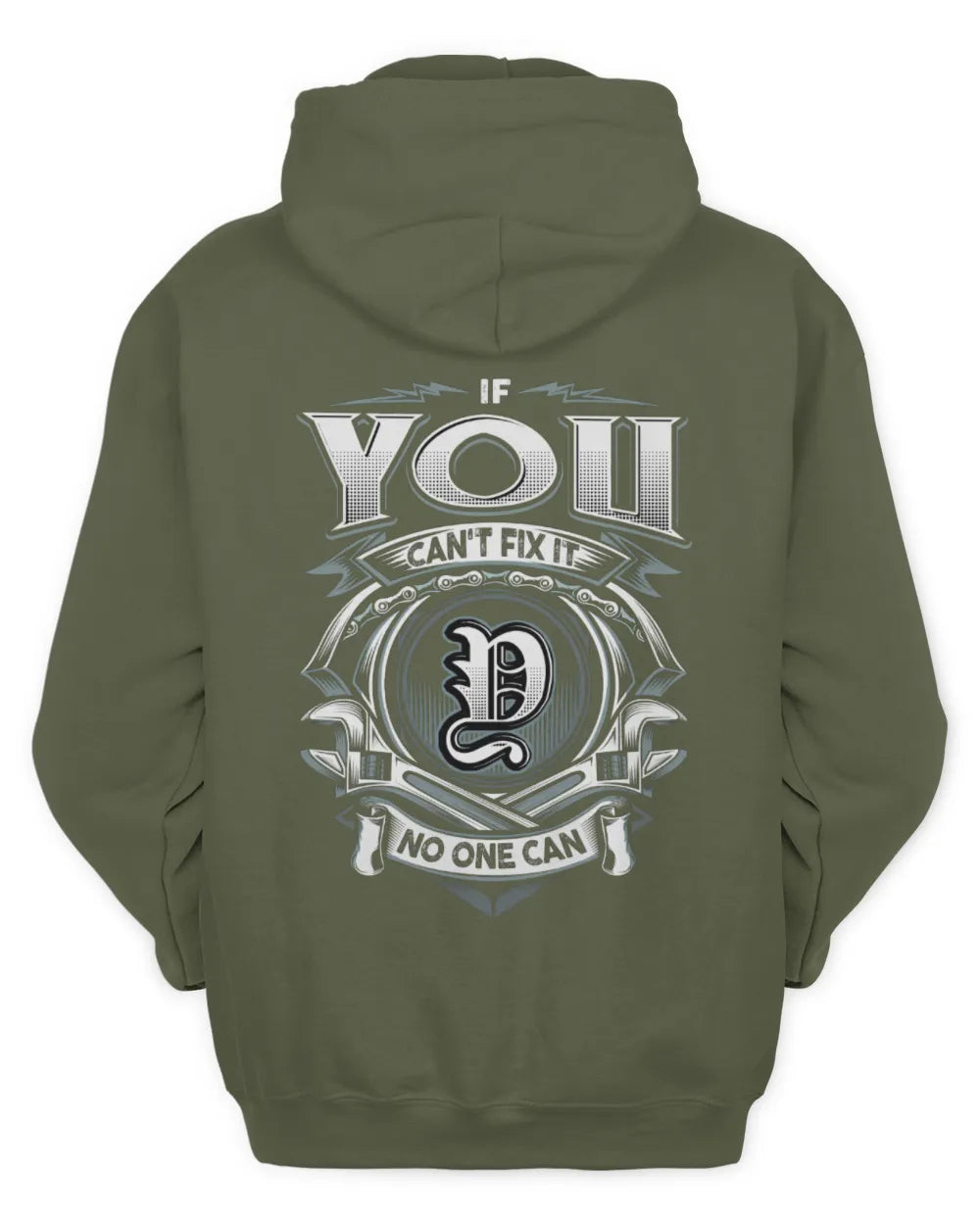 YOU AP81-K4-626 - Personalized Ahmed Quote Apparel “If Ahmed Can't Fix It, No One Can” - Unisex Hoodie - Military Green