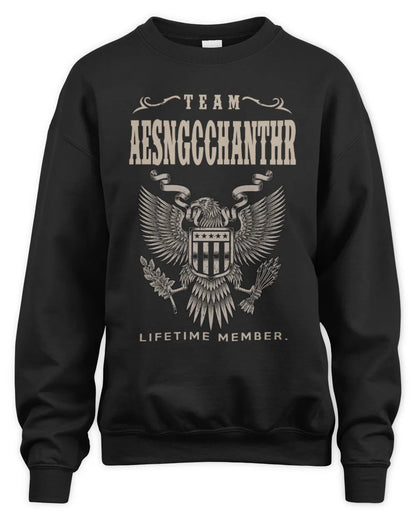 AESNGCCHANTHR TP06-K82 – Personalized Classic Style Apparel “Team NAME Lifetime Member” - Unisex Sweatshirt - Black