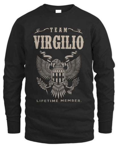 VIRGILIO TP06-K82 – Personalized Classic Style Apparel “Team NAME Lifetime Member” - Men's Long Sleeved T-Shirt - Black