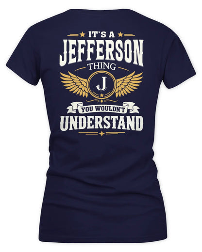 JEFFERSON KT06-M008 It’s a [NAME] Thing – You Wouldn’t Understand | Personalized Vintage T-Shirt - Women's V-Neck T-Shirt - Navy