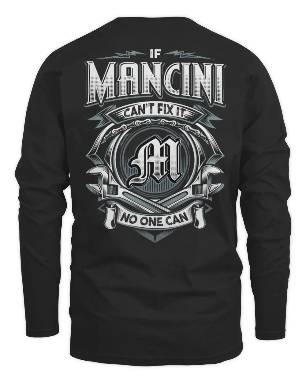 MANCINI AP81-K4-626 - Personalized Ahmed Quote Apparel “If Ahmed Can't Fix It, No One Can” - Men's Long Sleeved T-Shirt - Black