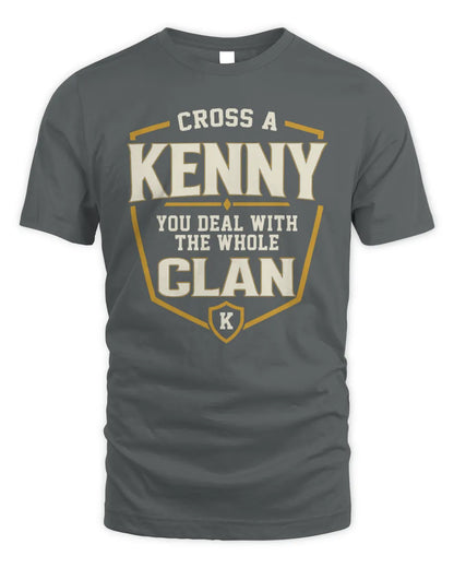 KENNY NT1-K008 Cross A/An NAME, You Deal With the Whole Clan | Personalized Vintage T-Shirt - Unisex Standard T-Shirt - Charcoal