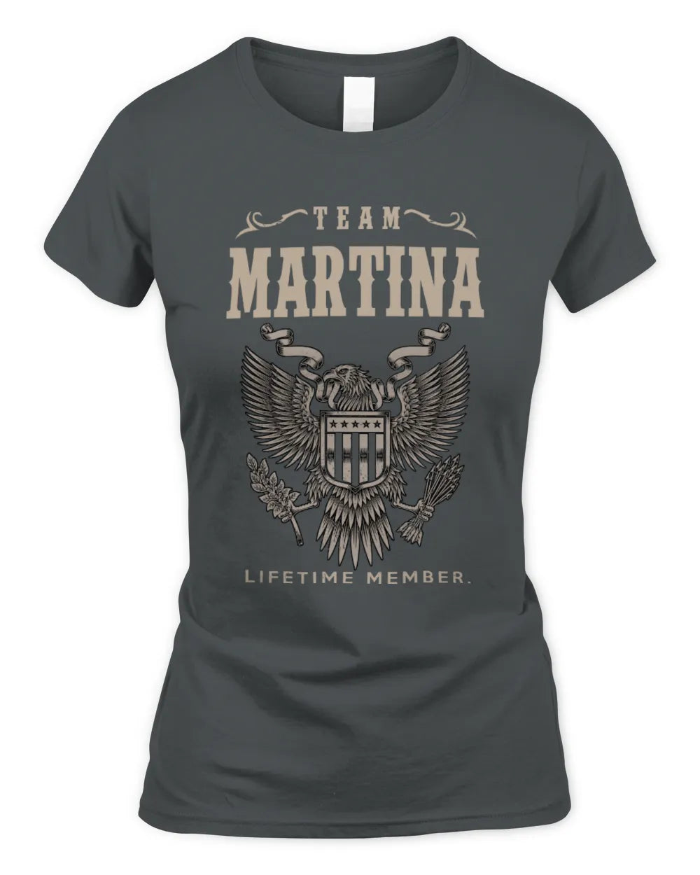 MARTINA TP06-K82 – Personalized Classic Style Apparel “Team NAME Lifetime Member” - Women's Standard T-Shirt - Charcoal
