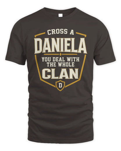 DANIELA NT1-K008 Cross A/An NAME, You Deal With the Whole Clan | Personalized Vintage T-Shirt - Unisex Standard T-Shirt - Dark Chocolate