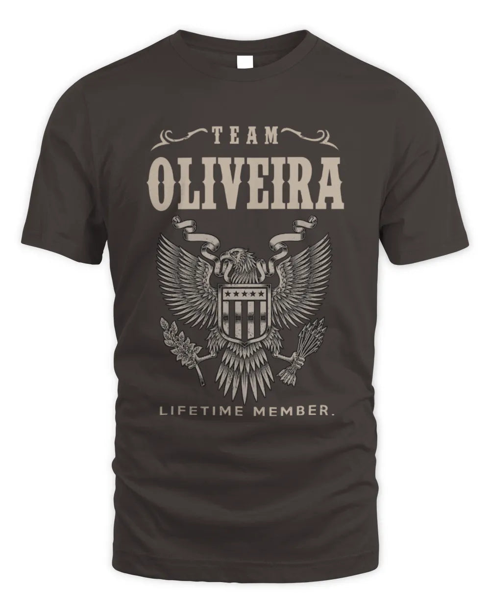 OLIVEIRA TP06-K82 – Personalized Classic Style Apparel “Team NAME Lifetime Member” - Unisex Standard T-Shirt - Dark Chocolate