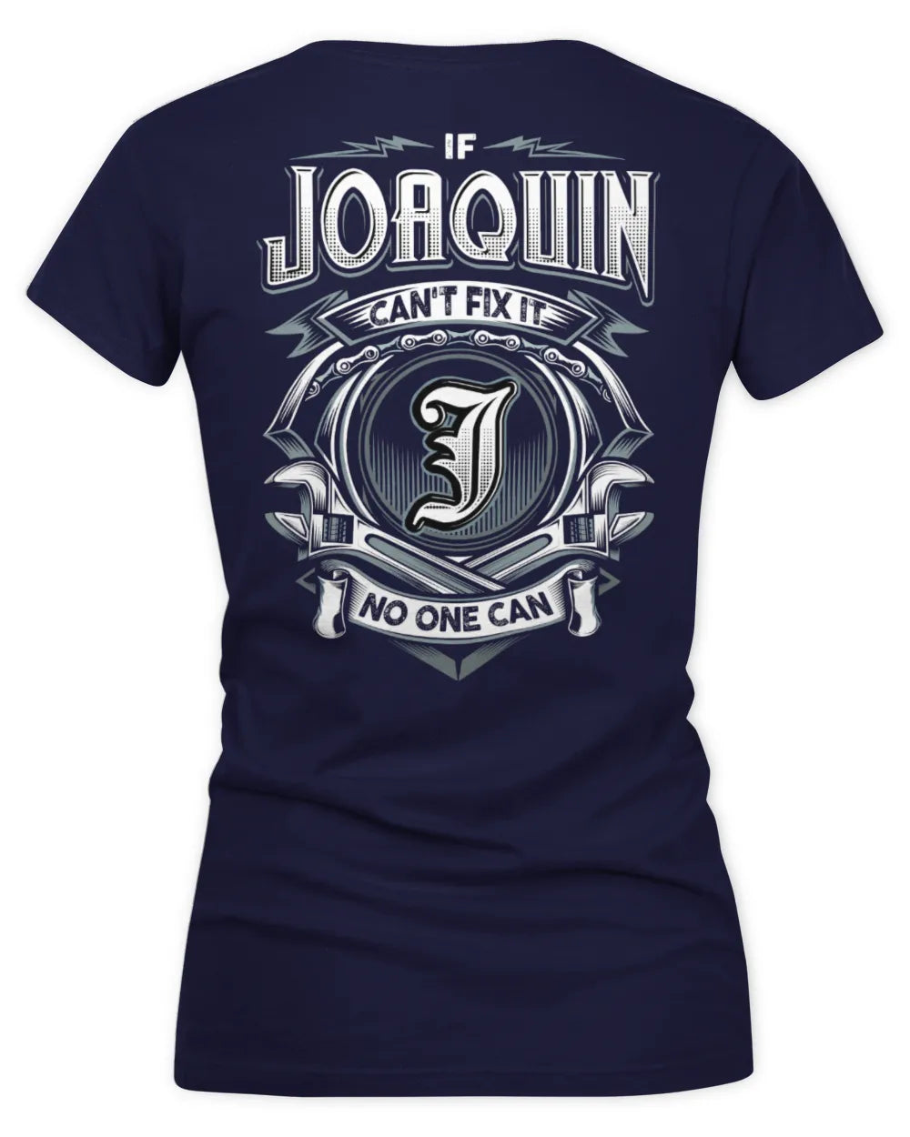 JOAQUIN AP81-K4-626 - Personalized Ahmed Quote Apparel “If Ahmed Can't Fix It, No One Can” - Women's V-Neck T-Shirt - Navy