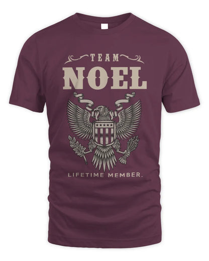 NOEL TP06-K82 – Personalized Classic Style Apparel “Team NAME Lifetime Member” - Unisex Standard T-Shirt - Maroon