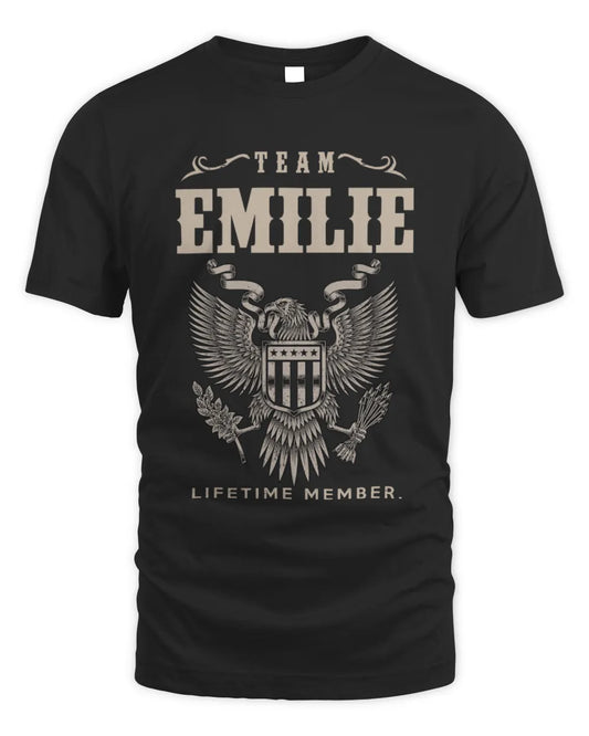 EMILIE TP06-K82 – Personalized Classic Style Apparel “Team NAME Lifetime Member” - Unisex Standard T-Shirt - Black