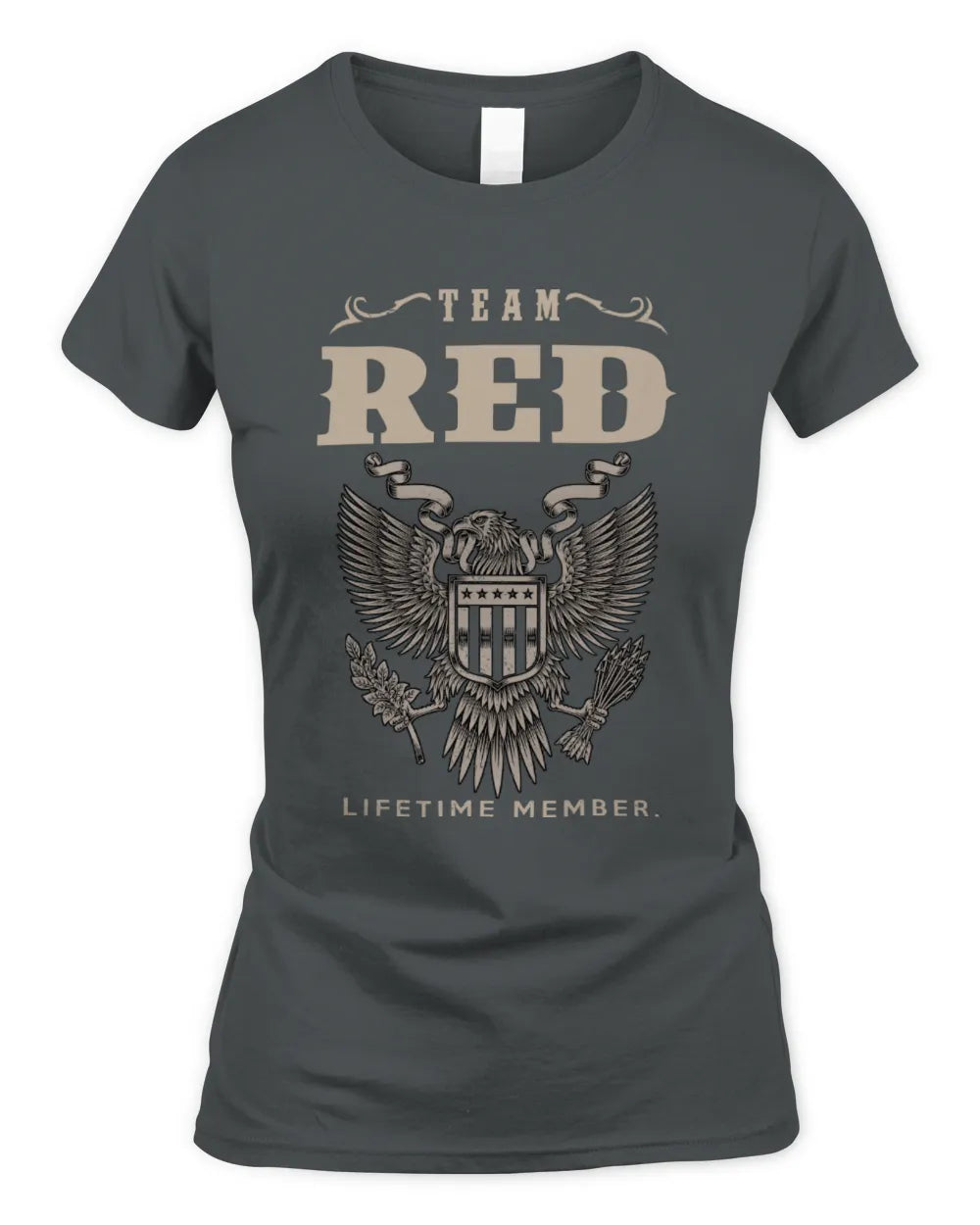 RED TP06-K82 – Personalized Classic Style Apparel “Team NAME Lifetime Member” - Women's Standard T-Shirt - Charcoal