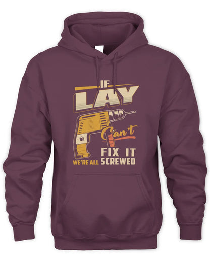 LAY TP22-K4-228 - Personalized Handyman T-Shirt “If AARON Can’t Fix It, We’re All Screwed” - Unisex Hoodie - Maroon