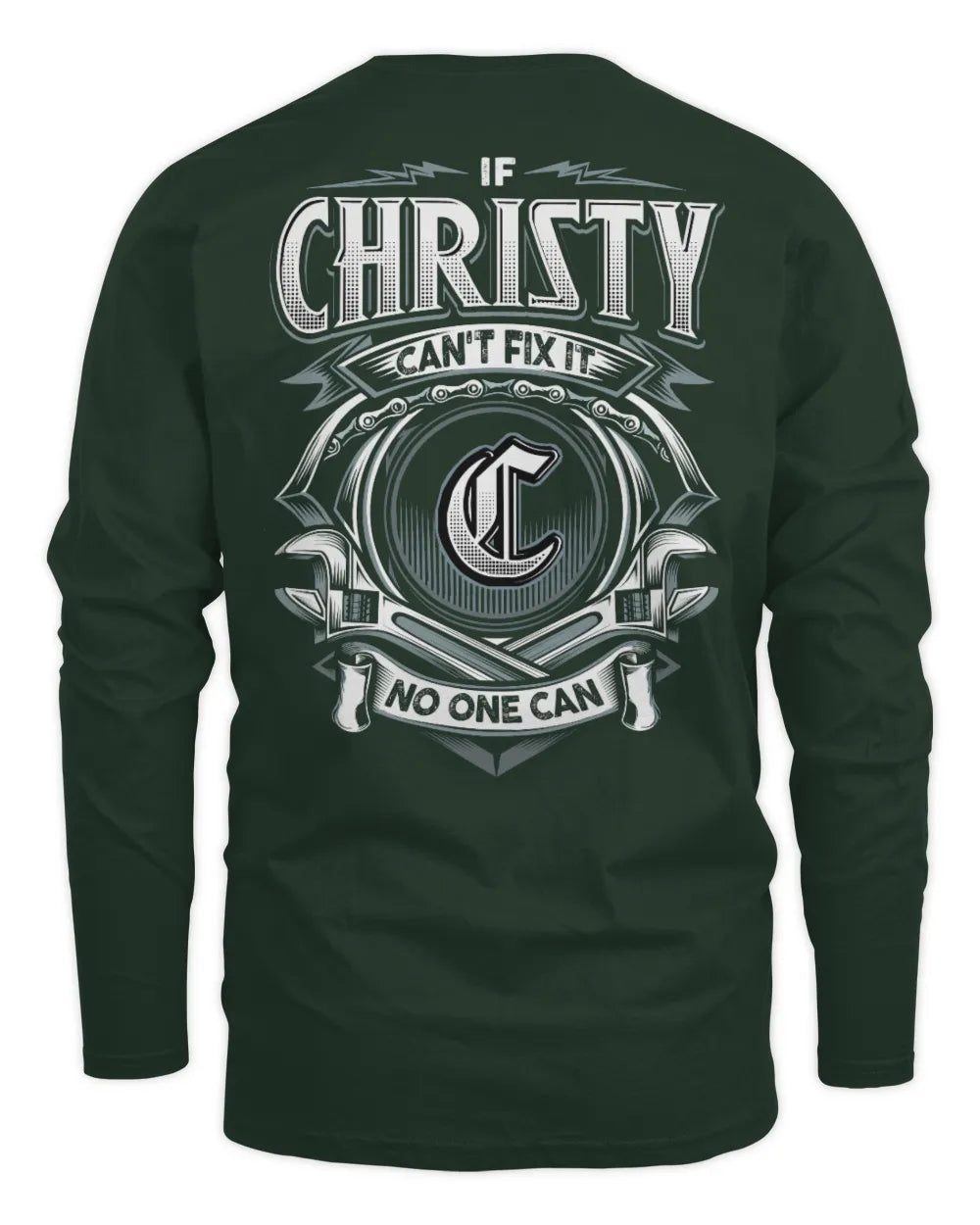 CHRISTY AP81-K4-626 - Personalized Ahmed Quote Apparel “If Ahmed Can't Fix It, No One Can” - Men's Long Sleeved T-Shirt - Forest Green