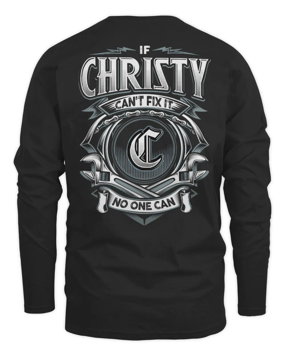 CHRISTY AP81-K4-626 - Personalized Ahmed Quote Apparel “If Ahmed Can't Fix It, No One Can” - Men's Long Sleeved T-Shirt - Black