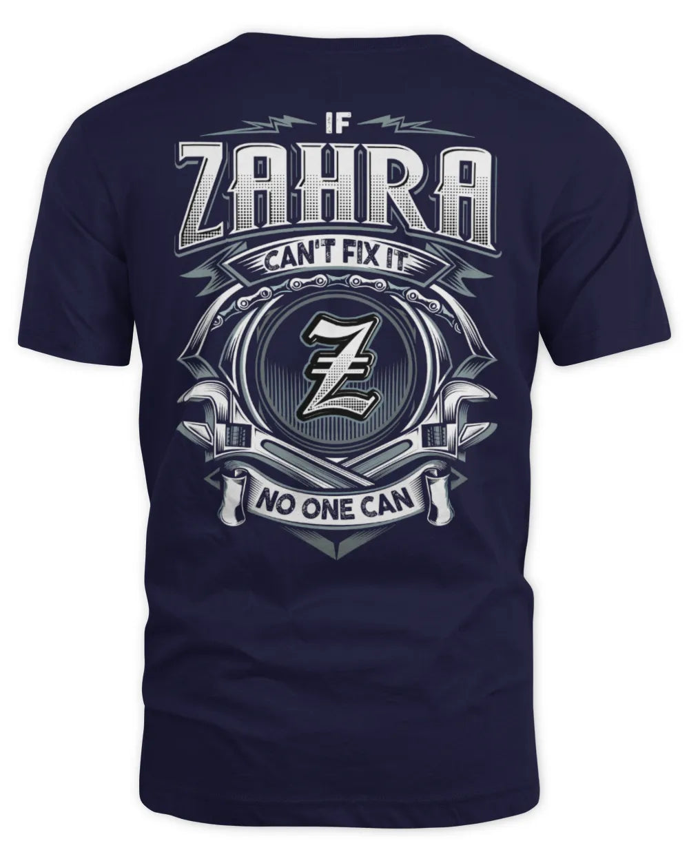 ZAHRA AP81-K4-626 - Personalized Ahmed Quote Apparel “If Ahmed Can't Fix It, No One Can” - Unisex Standard T-Shirt - Navy
