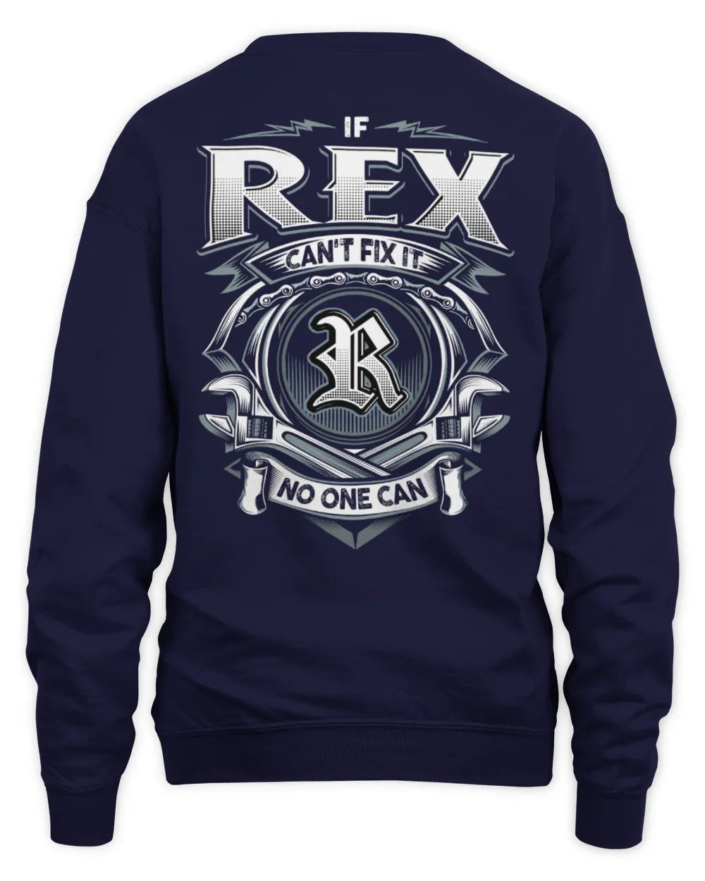 REX AP81-K4-626 - Personalized Ahmed Quote Apparel “If Ahmed Can't Fix It, No One Can” - Unisex Sweatshirt - Navy