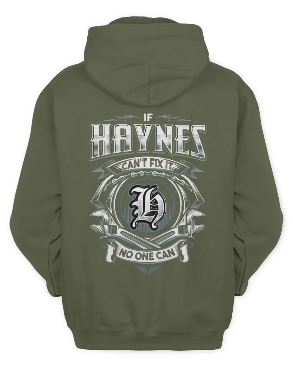 HAYNES AP81-K4-626 - Personalized Ahmed Quote Apparel “If Ahmed Can't Fix It, No One Can” - Unisex Hoodie - Military Green