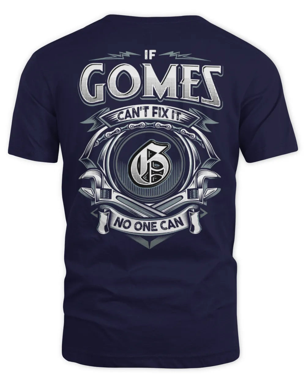 GOMES AP81-K4-626 - Personalized Ahmed Quote Apparel “If Ahmed Can't Fix It, No One Can” - Unisex Standard T-Shirt - Navy