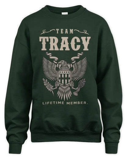 TRACY TP06-K82 – Personalized Classic Style Apparel “Team NAME Lifetime Member” - Unisex Sweatshirt - Forest Green