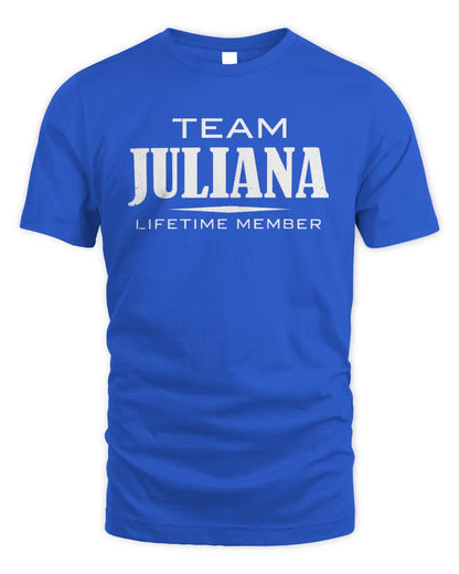 JULIANA BL62-K4-128 - Personalized “Team NAME Lifetime Member” - Unisex Standard T-Shirt - Royal
