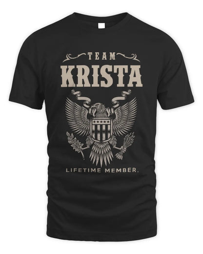KRISTA TP06-K82 – Personalized Classic Style Apparel “Team NAME Lifetime Member” - Unisex Standard T-Shirt - Black
